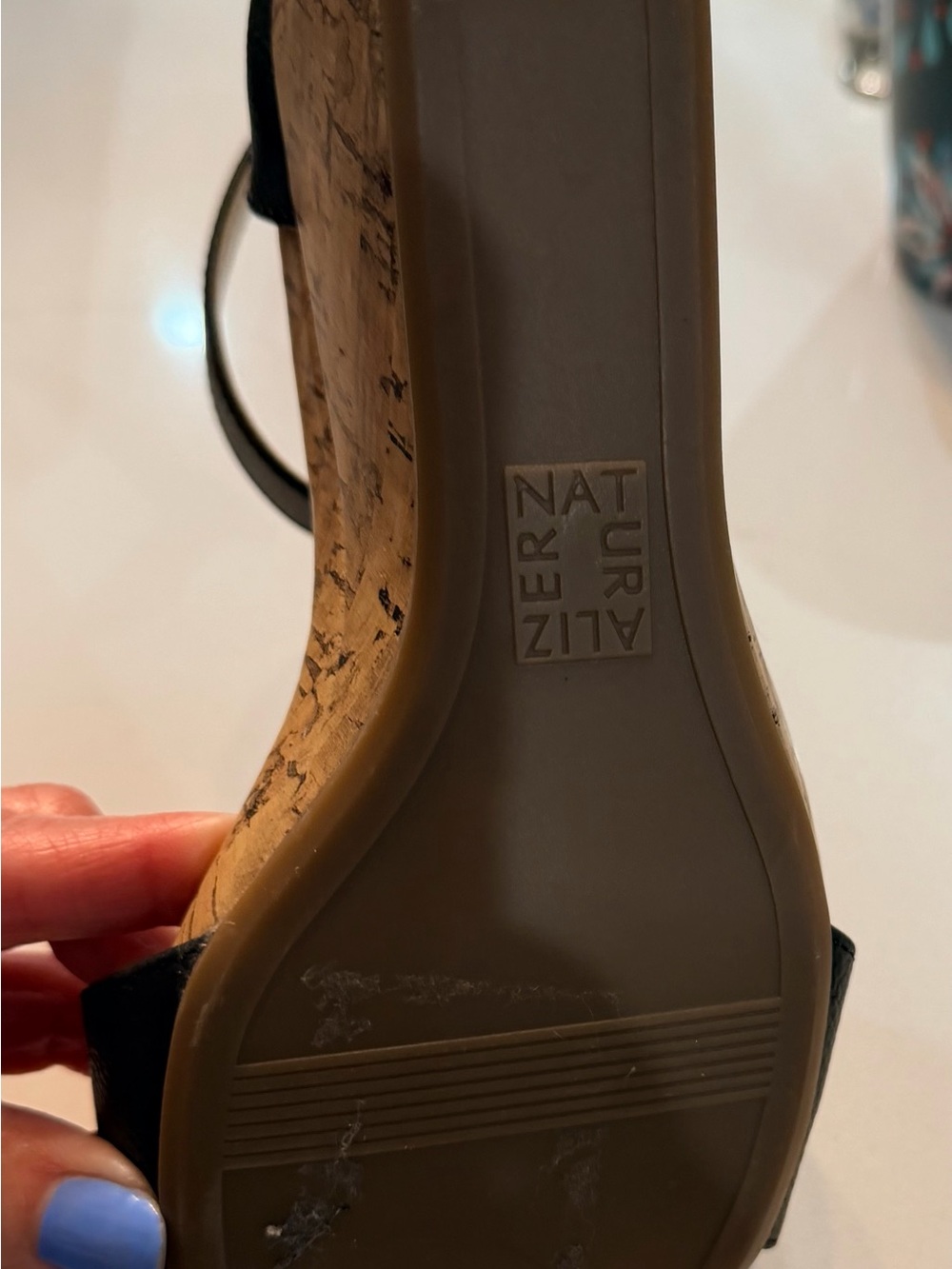 Naturalizer Black Cork Wedge Sandals — Women - Picture 5 of 5